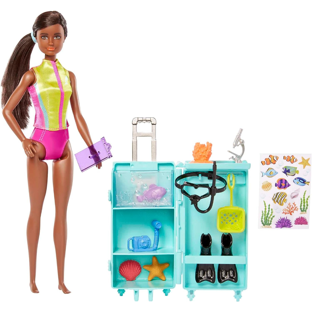 barbie careers marine biologist doll brunette & mobile lab playset (3)