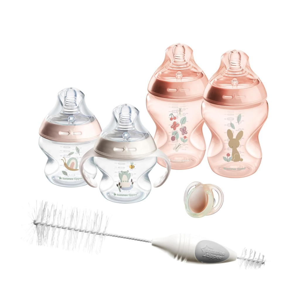 tommee tippee natural start baby’s first bottle set, 2 x 5oz and 2 x 9oz anti colic bottles pink5