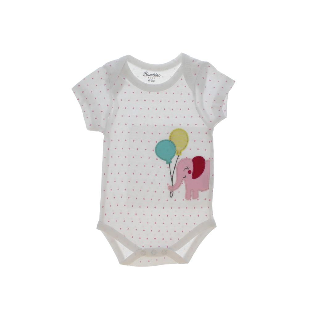 girls short sleeves bodysuit, with embroidery with envelope fold color ground